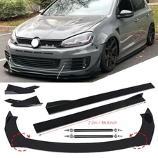 Front Bumper Lip Spoiler Splitter Glossy Black Extension For Volkswagen Jetta Y
