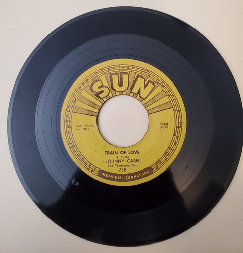 Johnny Cash TRAIN OF LOVE / THERE YOU GO (ROCKABILLY 45) #258 PLAYS VG+ TO VG++ - Picture 2 of 4
