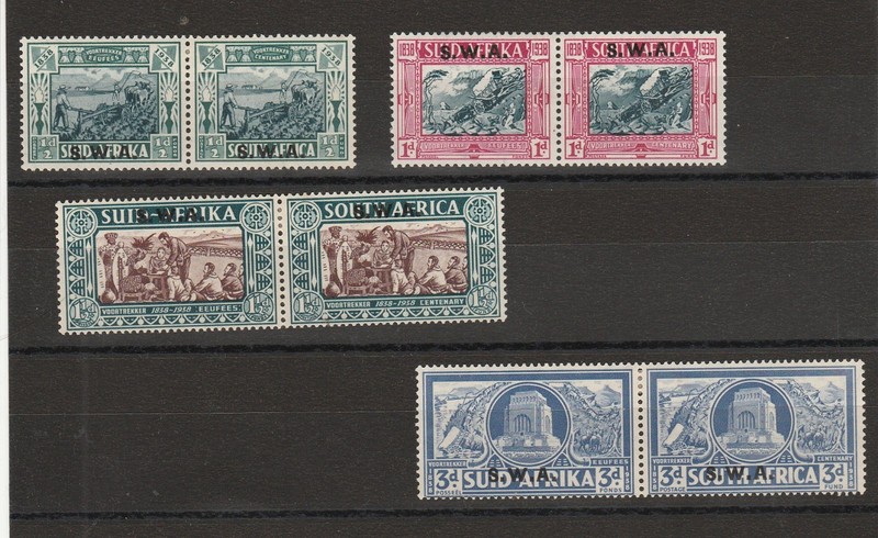 South West Africa 'Scott # B5-8, B7 has a thin' 