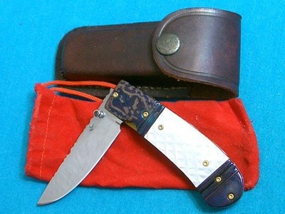 VINTAGE NM DC CUSTOMS FANCY PEARL DAMASCUS LOCKBACK FOLDING KNIFE KNIVES POCKET