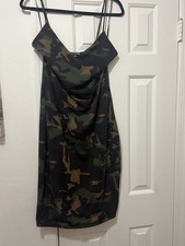 Fashion Nova Camo 1XL Mid Length Dress Sleeveless Like New Never Worn