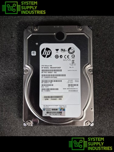 10x HP MB2000FCWBF 2TB 7.2K 6Gbps 3.5" SAS HDD P/N: 695507-002 JOB LOT
