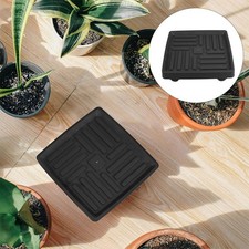 Heavy Duty Rolling Plant Tray with Caster for Indoor Plants Black PP