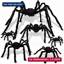 Halloween Outdoor Decorations 5FT Giant Spiders Set, 6 Packs Scary Hairy Spider