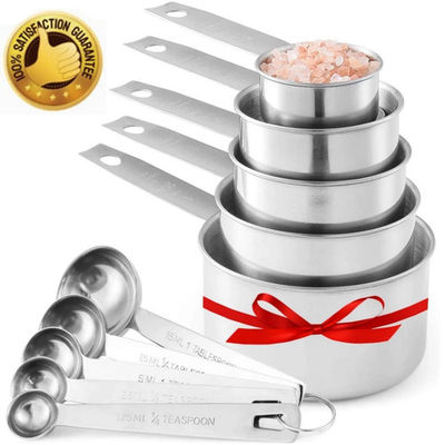 #ad #ad 10Piece Stainless Steel Measuring Cups and Spoons Set for Home Baking Essentials $11.27