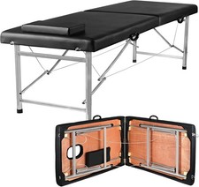 Portable Folding Massage Table 2-Section Lightweight Salon Spa Bed Tattoo