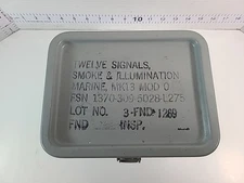 US Navy Signal Smoke & Illumination Container EMPTY Metal Box MK3 Mod 0 USN Gray