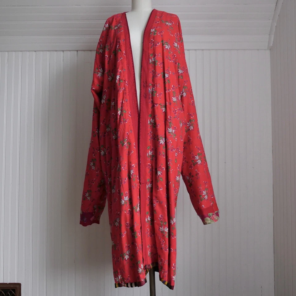 INCREÍBLE chaqueta reversible antigua Uzbekistán ikat teñida seda y algodón calicó Foto 4 de 4