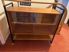Staples Ladderax Glass fronted Teak Cabinet and Shelving Unit Mid Century Modern