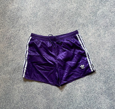 Adidas Originals Football Shorts 80s 90s Soccer Vintage Purple Mens Size M Nylon
