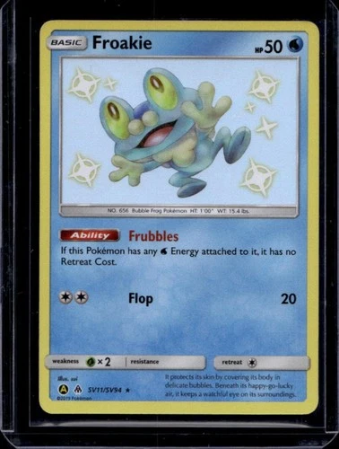 2019 Pokemon SM Hidden Fates Froakie Shiny Vault #SV11/SV94