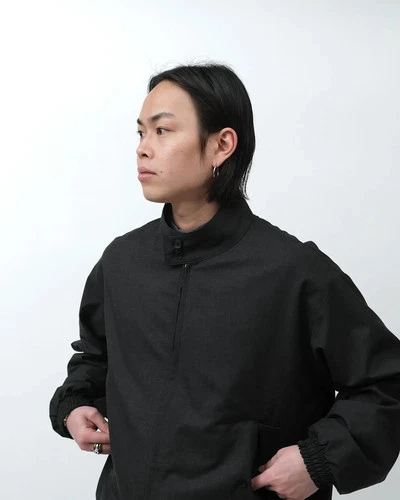 Auralee Ultra Fine Tropical Wool Zip Blouson Charcoal 5 NWT Harrington SS26 image 16