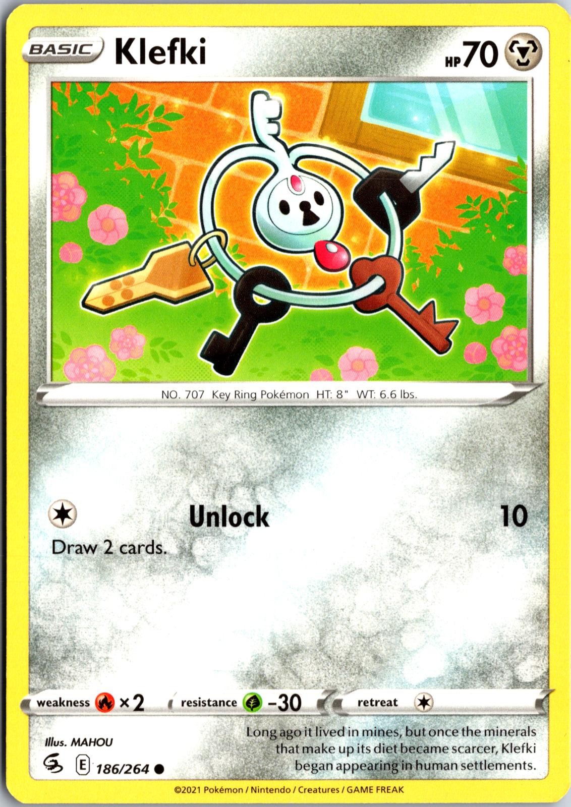 Klefki 186/264 Near Mint Common Fusion Strike Pokemon