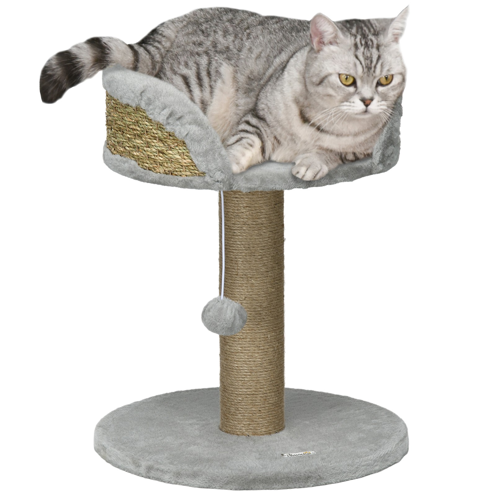 Pawhut Grey Cat Tree Tower Activity Centre With Scratching Posts - Image 2