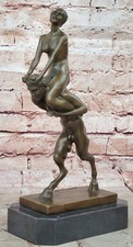 Groß Erotik Jugendstil Bronze Faun Satyr Austrian Vienna Bergman Skulptur Kunst