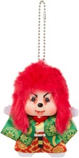 Sekiguchi Monchhichi x Kabuki Plush Mascot Keychain 11cm Japan