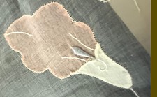 Vintage Madeira Hand Embroidered Linen Organza Tablecloth w/ Calla Lilies. B239