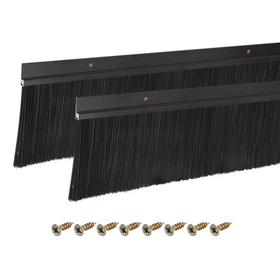 Uxcell 2Pcs Door Brush Bottom Sweep H-Shape Aluminum Alloy Base 3.5-Inch Pp