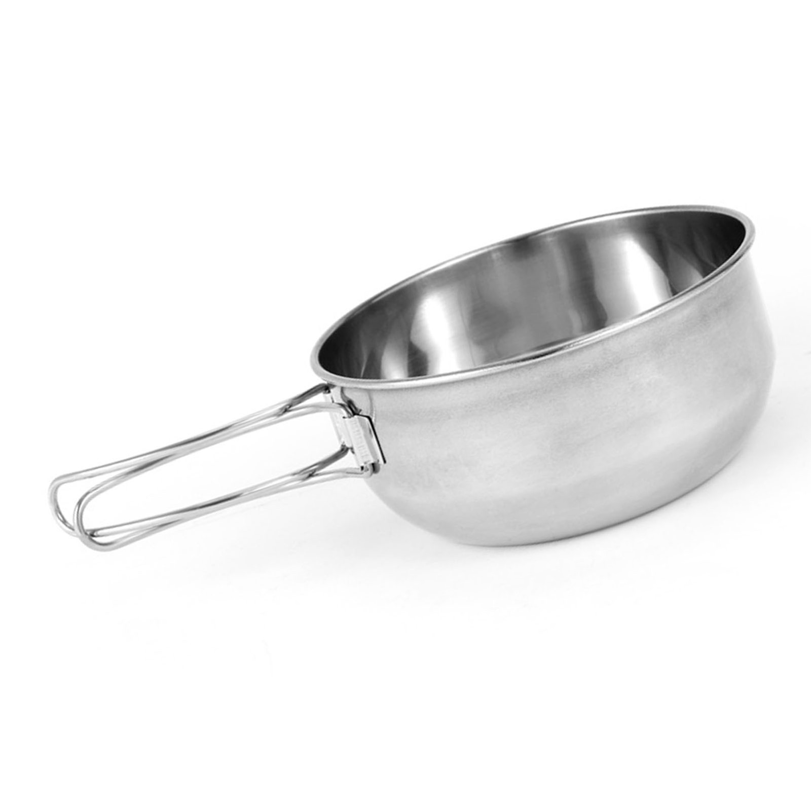 Hot Foldable Soup Dish Bowl Stainless Steel Hiking Pot Picnic Utensils For