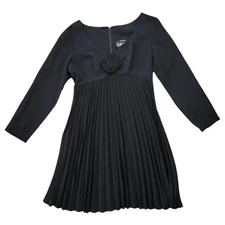 Vtg Y2K Rampage Black Pleated Babydoll Dress Size 5 Knee Length Whimsigoth Goth