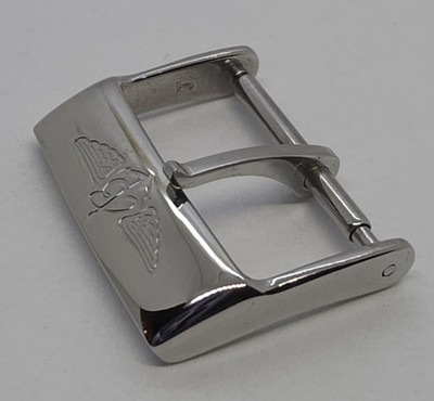Breitling 18mm Polished Stainless Steel Tang Buckle for Leather Strap