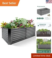 8×4×2 ft Galvanized Raised Garden Bed - Durable Metal Planter for Vegetables