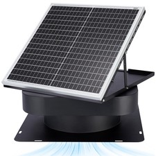 PATIOASIS Solar Attic Fan 30W Controller-Free Auto Ventilates Up to 2800 Sq Ft
