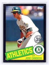 2020 Topps #85TB-44 Jose Canseco 1985 Topps Baseball 35th Anniversary Black /299