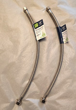 Set Of 2, Faucet Supply Lines 16 In, 1/2" Ips X 3/8" Comp Everflow