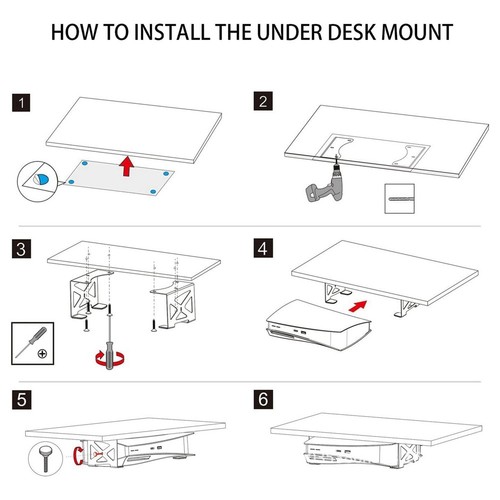 For / Slim Mount Under Desk Holder Compatible with 5 Disc & Digital6264 - Afbeelding 3 van 9
