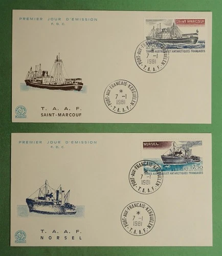 DR WHO 1981 FRENCH ANTARCTIC FSAT 2 FDC SHIP CACHET w29818