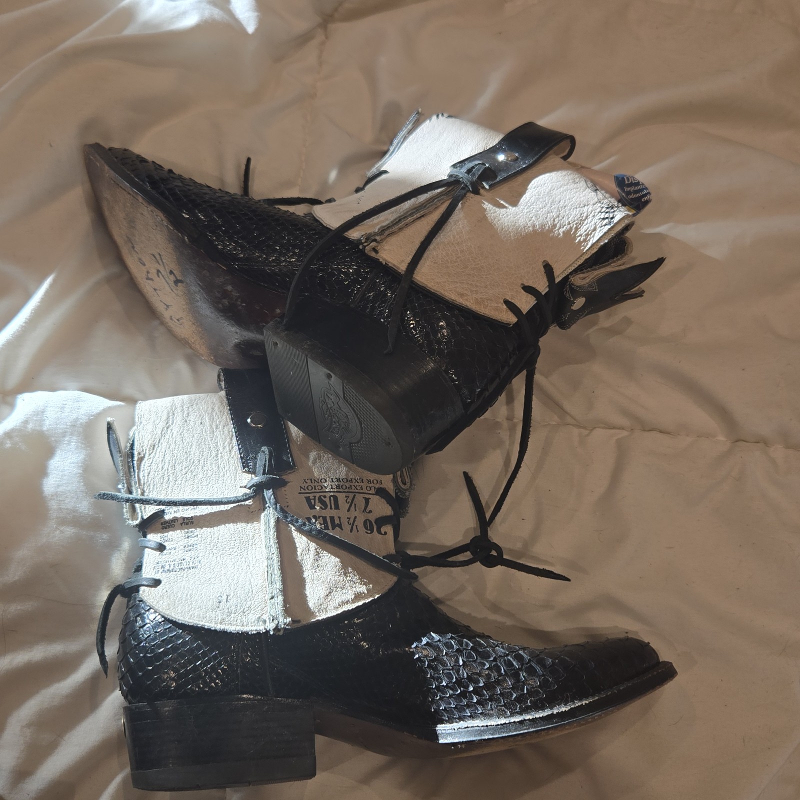 Sexy Fold Down Black Python Boots La Nacional 9.5… - image 5