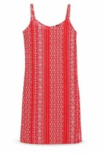 Debehams Womens Fit & Flare Dress Size 10 Red Argyle/Diamond Long V-Neck