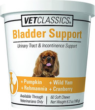 Vet Classics Bladder Support Urinary Tract Incontinence Dog Supplement