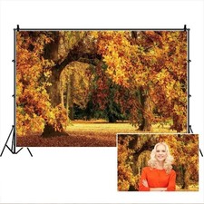 7x5ft Fall Leaves Forest Backdrop Autumn Maple Leaves Foliage Party Natural L...