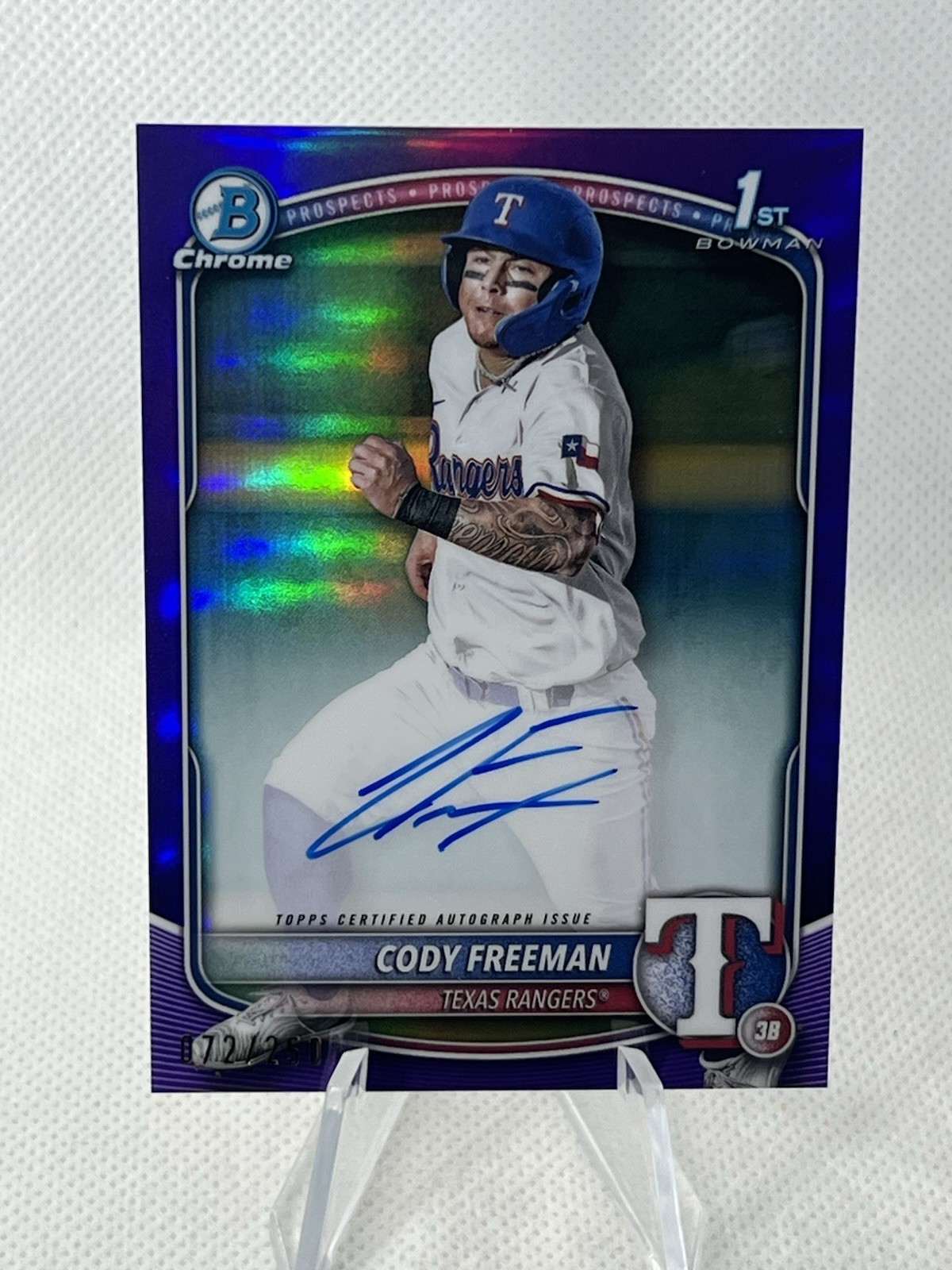 Cody Freeman - 2025 Bowman Chrome Purple Refractor Auto /250 1st Bowman