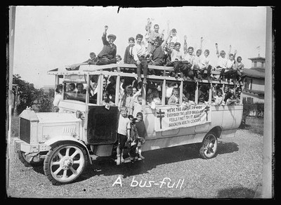 Photo:Brooklyn NY 1920s Fresh Air Kids Bus Brooklyn Health Centers