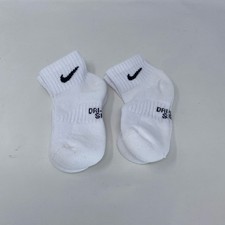 Nike Kids Dri-FIT Quarter Socks 2-Pair White 10C-3Y