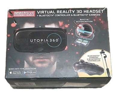 ReTrak Virtual Reality Headset Utopia 360 Degree 3D VR Headset With Controller. 