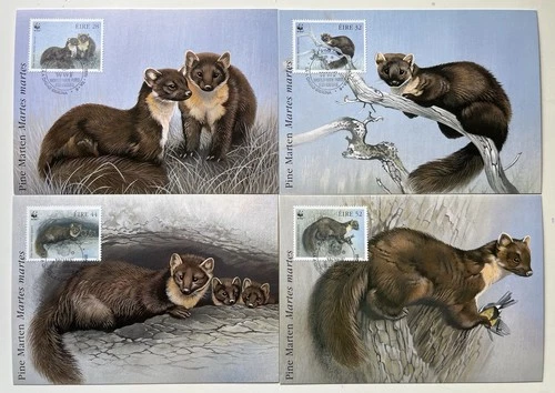 Ireland 1992 Pine Marten Full Set First Day Cover Postcards Irish Stamps FDC