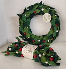 NEW TRADER JOES Limited Felted New Zealand Wool Handcrafted Wreath  9' Garland