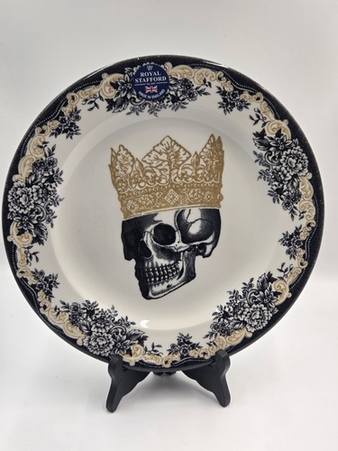 X4 Tkmaxx Royal Stafford König Krone SPEISETELLER 11" Halloween Totenkopf & Krone