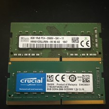 16GB 2x8GB Crucial DDR4 Laptop RAM 2666MHz PC4-21300 1Rx8 SO-DIMM
