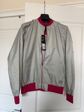 Men's DIESEL fiftyfivedsl/vintage/ gray nylon/Full Zip Windbreaker Jacket L