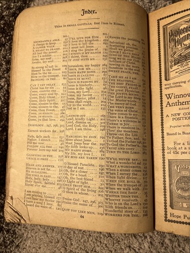 Pentacostal Hymns Booklet: A Winnowed Collection by Henry Date 1894 Antique - Picture 11 of 13