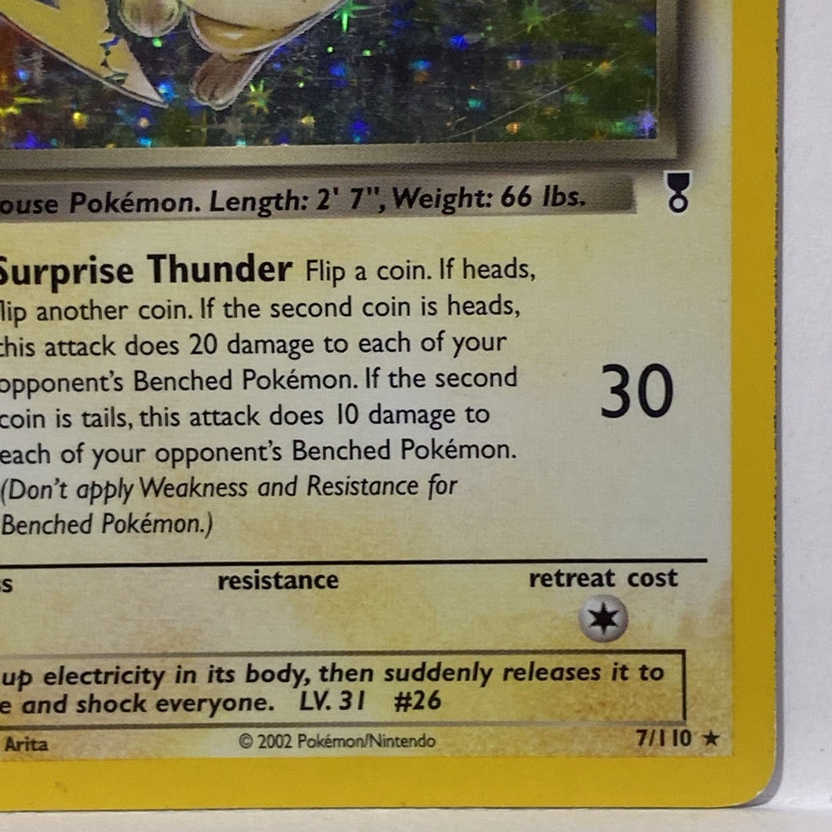 Pokémon TCG English Card Legendary Collection Dark Raichu 7/110