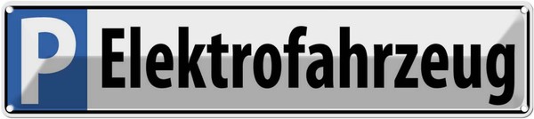 Blechschild 10X46 Cm Elektrofahrzeug Parkplatzschild Deko Geschenk Metall Schild-image