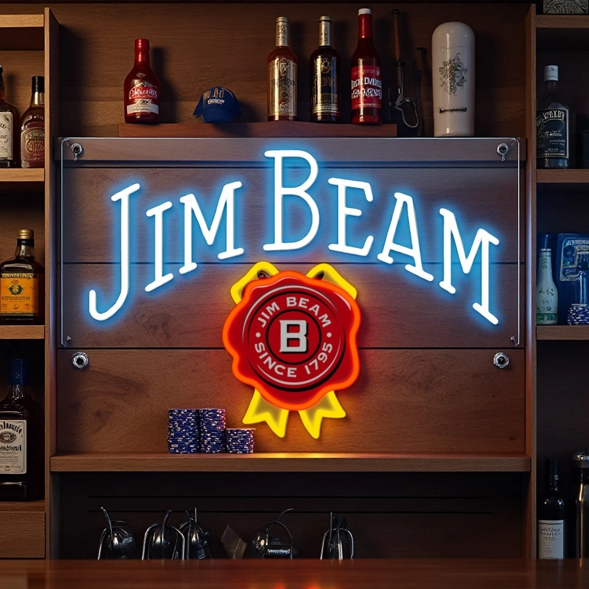 Jim Beam ネオン風LEDライト 看板 Jim Beam Sign In Collectible