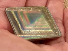 Vintage Egyptian Revival Pyramid Holographic Brooch Pin
