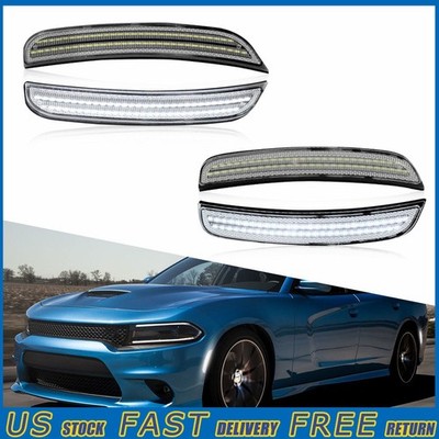 LED SIDE MARKER LIGHTS CLEAR LENS For 2015-2022 DODGE CHARGER FRONT & REAR SET V